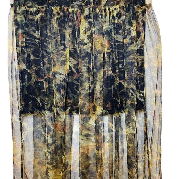 DKNY Animal Print Mesh Tulle Skirt  Midi Elastic Waist: Large - Picture 4 of 9